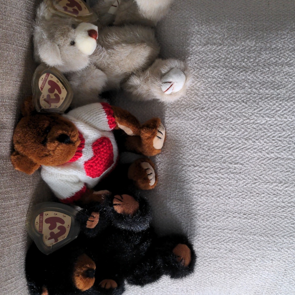 3 NWT Ty Plush Bear Collection- Brown, Gray,  Black, Vintage,  Attic Collection
